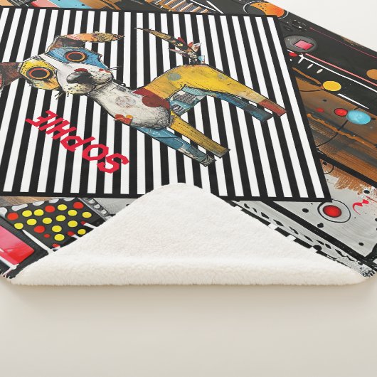 Abstracte hond gepersonaliseerd sherpa deken (3/4)