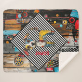 Abstracte hond gepersonaliseerd sherpa deken (Voorkant (horizontaal))