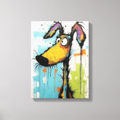 Abstracte Hond Houten Ingelijste Canvas Print (Voorkant)