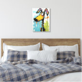 Abstracte Hond Houten Ingelijste Canvas Print (Insitu (Slaapkamer))