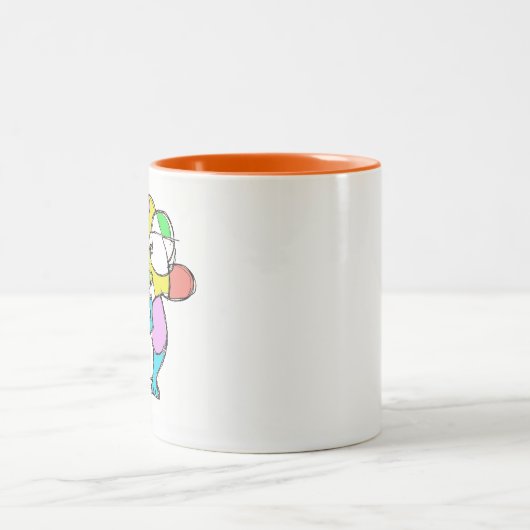 Abstracte hond-Mok uit Denis Gaston Art Tweekleurige Koffiemok (Center)