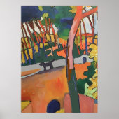 Abstracte hond op brug poster (Voorkant)