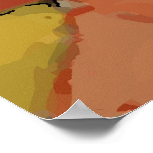 Abstracte hond op brug poster (Hoek)