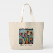 Abstracte honden blauw grote tote bag (Achterkant)