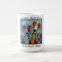Abstracte honden blauw