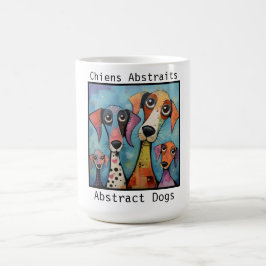 Abstracte honden blauw koffiemok