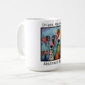 Abstracte honden blauw koffiemok (Voorkant links)