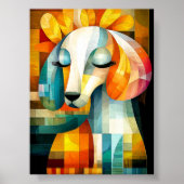 Abstracte honden kunst - Geometrisch dier ontwerp Poster (Voorkant)