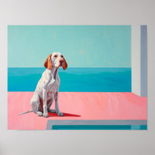 Abstracte honden schilderen, hedendaagse honden poster