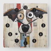 Abstracte hondengrootooghond vierkante klok (Voorkant)