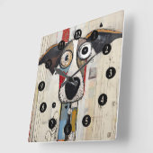 Abstracte hondengrootooghond vierkante klok (Hoek)