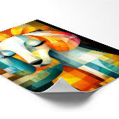Abstracte hondenkunst - geometrisch dierontwerp poster (Hoek)