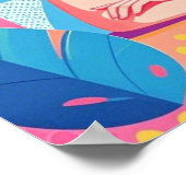 Abstracte hondenmoeder in roze blauw poster (Hoek)