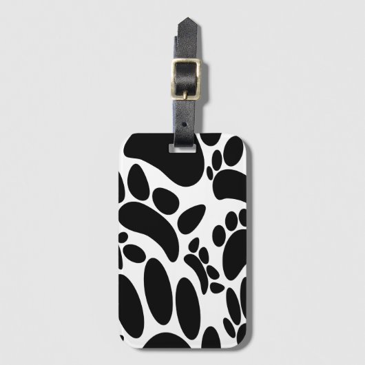 Abstracte hondenpootafdruk bagagelabel (Voorkant (verticaal))