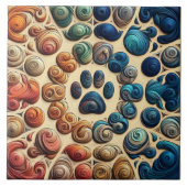 Abstracte hondenpow print met passie tegeltje (Voorkant)