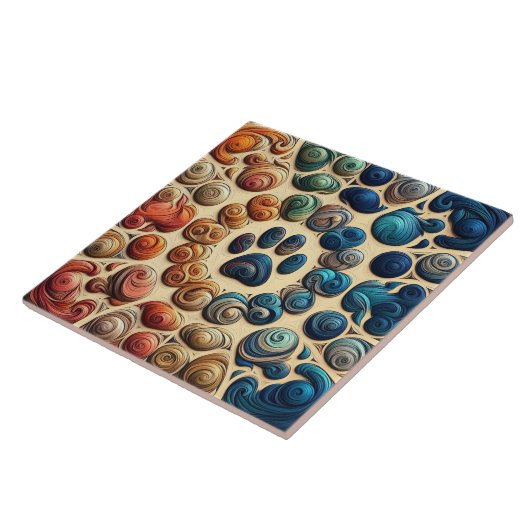 Abstracte hondenpow print met passie tegeltje (Zijkant)