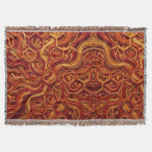 Abstracte honingraat vuurrode draaddekens deken