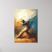 Abstracte honkbalspeler - Dynamic Sports Art Canvas Afdruk (Voorkant)