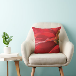 Abstracte hoog-poly poinsettia-kussenhoes kussen