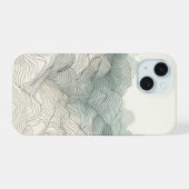 Abstracte hoogtepieken in het gebergte iPhone 15 case (Achterkant horizontaal)