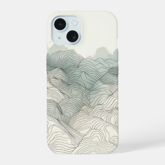 Abstracte hoogtepieken in het gebergte iPhone 15 case