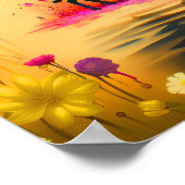 Abstracte Hoorns Kat Schedel Witchy AI Art Matte W Poster (Hoek)