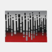 Abstracte horizon, rood, lichtgrijs, zwart deurmat (Voorkant)