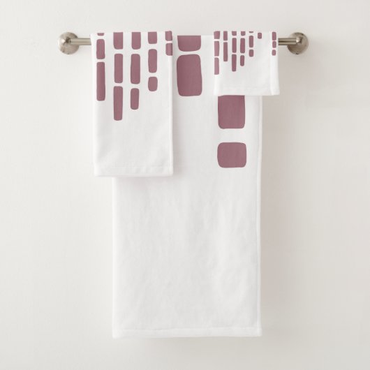 Abstracte horizon, stoffige roze en wit bad handdoek (Insitu)