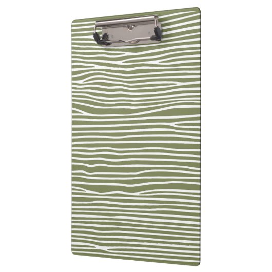 Abstracte horizontale lijnen_wit over olijfgroen klembord (Links)