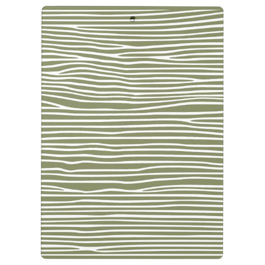 Abstracte horizontale lijnen_wit over olijfgroen klembord (Achterkant)