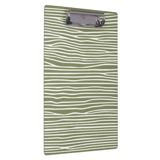Abstracte horizontale lijnen_wit over olijfgroen klembord (Rechts)