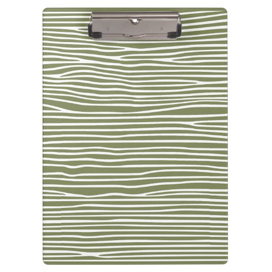 Abstracte horizontale lijnen_wit over olijfgroen klembord (Voorkant)