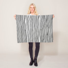 Abstracte horizontale lijnen_zwart fleece deken