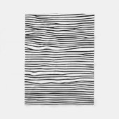 Abstracte horizontale lijnen_zwart fleece deken (Voorkant)
