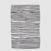 Abstracte horizontale lijnen_zwart golfhanddoek (Voorkant)