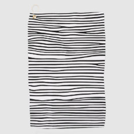 Abstracte horizontale lijnen_zwart golfhanddoek