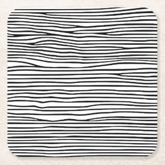Abstracte horizontale lijnen_zwart kartonnen onderzetters