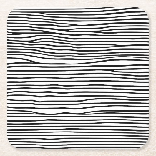 Abstracte horizontale lijnen_zwart kartonnen onderzetters (Voorkant)