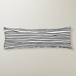 Abstracte horizontale lijnen_zwart lichaamskussen