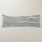 Abstracte horizontale lijnen_zwart lichaamskussen (Voorkant)