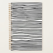 Abstracte horizontale lijnen_zwart planner (Voorkant)