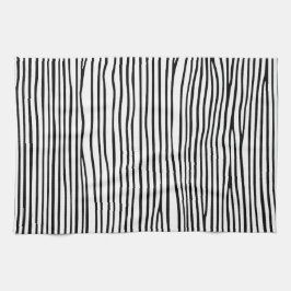 Abstracte horizontale lijnen_zwart theedoek