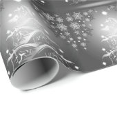 Abstracte HORSE Lover Charcoal kerstbomen Cadeaupapier (Rol Hoek)