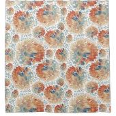 Abstracte hortensia bloeit in herfstkleuren douchegordijn (Voorkant)