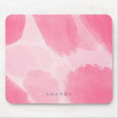 Abstracte Hot Pink Brush Waterverf personaliseren Muismat (Voorkant)