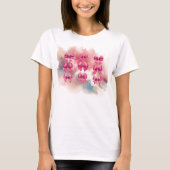 Abstracte Hot Pink Coquette Bows T-shirt (Voorkant)
