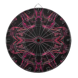 Abstracte Hot Pink en zwarte fractal Dart Board Dartbord