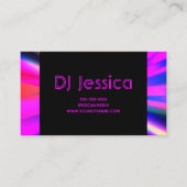 Abstracte Hot Pink Neon Lights Night Club DJ Visitekaartje (Voorkant)