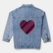 Abstracte Hot Pink Pattern Denim Jacket (Achterkant)