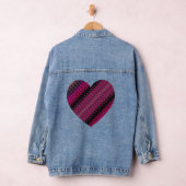 Abstracte Hot Pink Pattern Denim Jacket (Hangar)